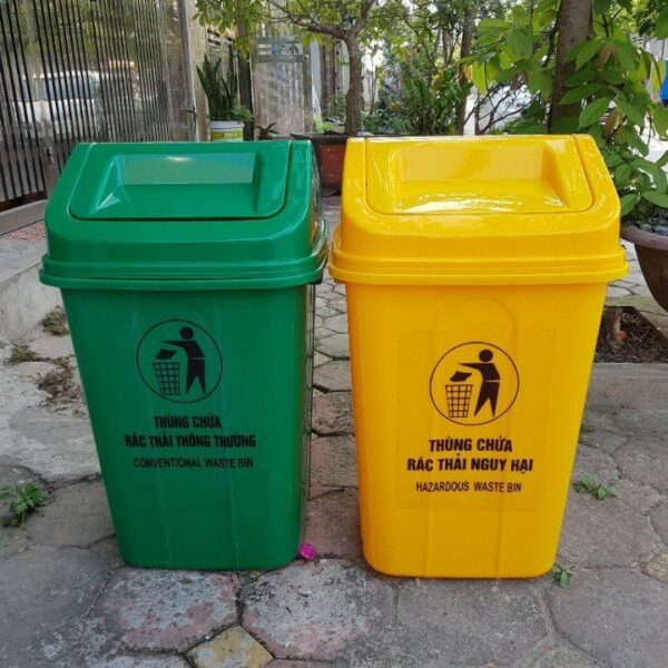 Thùng rác nhựa 60 lít nắp bập bênh