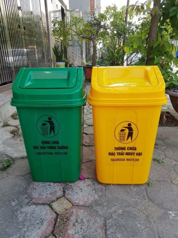 Thùng rác nhựa 60 lít nắp bập bênh