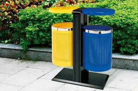 Thùng rác sắt treo đôi ngoài trời 820 x 400 x 950 mm