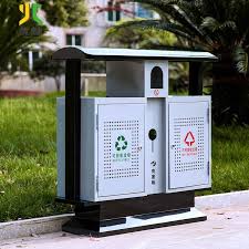 Thùng rác sắt 2 ngăn mái vòm 1000 x 360 x 1000 mm